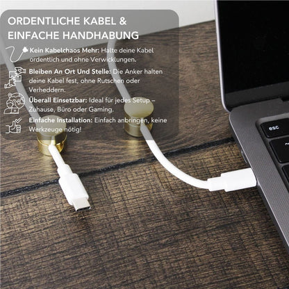 Serenosole™ CableMate Kabelhalter | Schnell Anbringen und Kabel Ordentlich Halten | Ordentlichster Kabelanker 2024 (3+3 GRATIS)