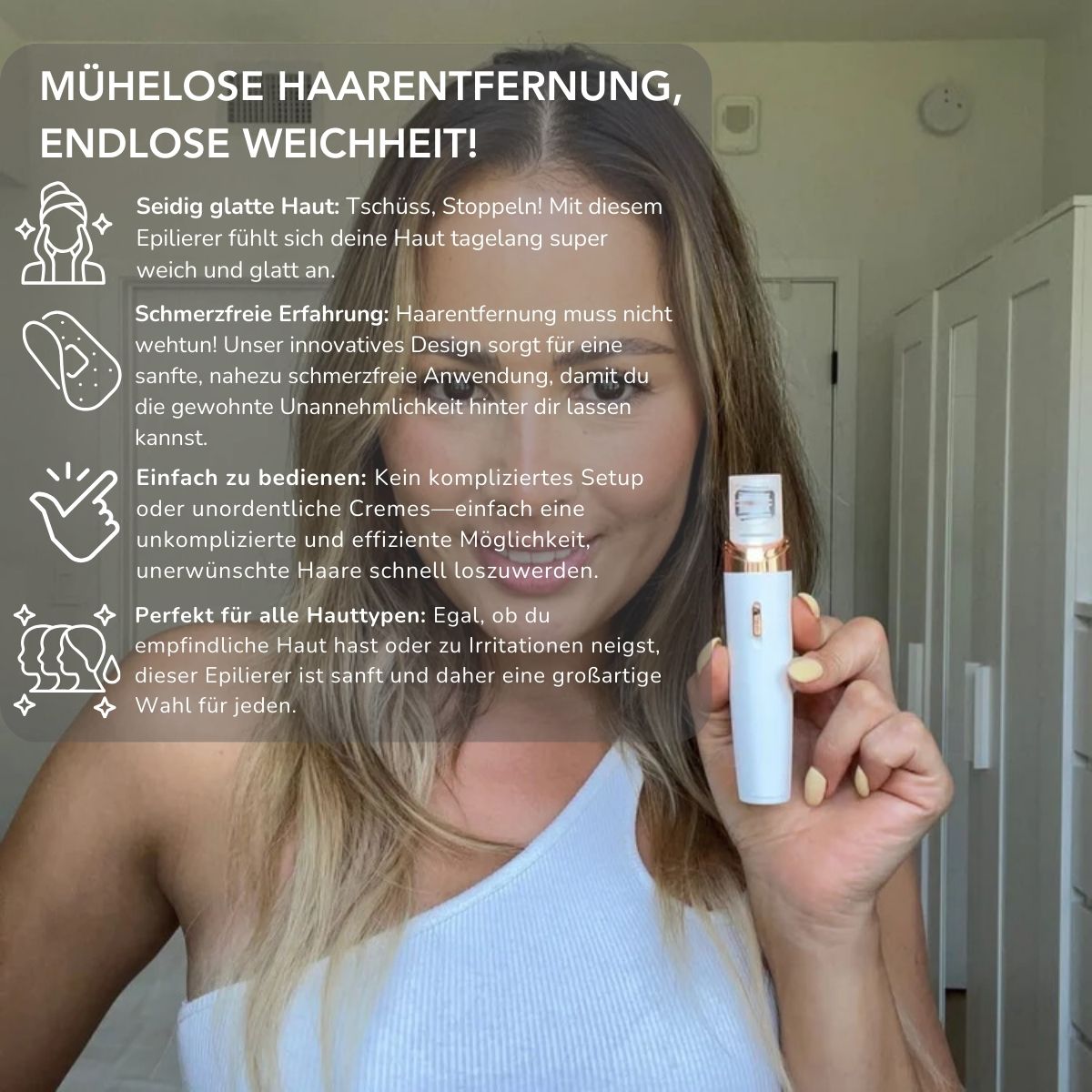 Serenosole™ BareBeauty Haar-Epilierer | Lässt deine Haut seidig weich anfühlen | Schmerzfreie Haarentfernung