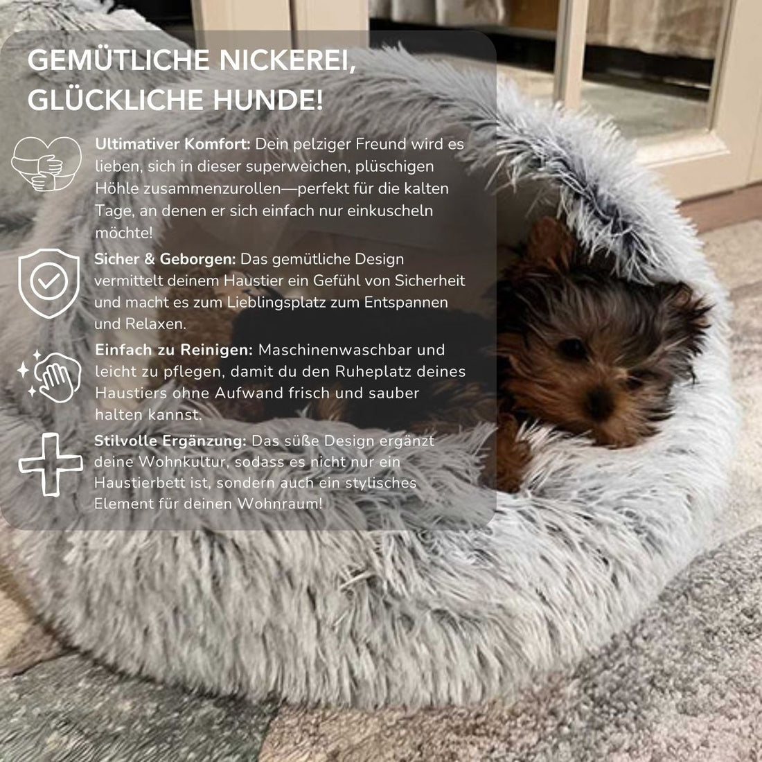 Serenosole™ CuddleCave Hundebett | Gemütlicher Rückzugsort, perfekt für deinen Hund | Gemütlichstes Hundebett 2024