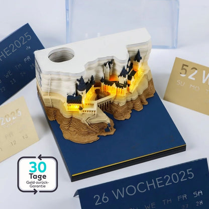 Serenosole™ MemoCastle 3D Schloss-Memo Notizkalender | 3D-Schloss, das gleichzeitig dein praktischer Sticky-Note-Planer ist | Magischster Memo-Kalender 2024