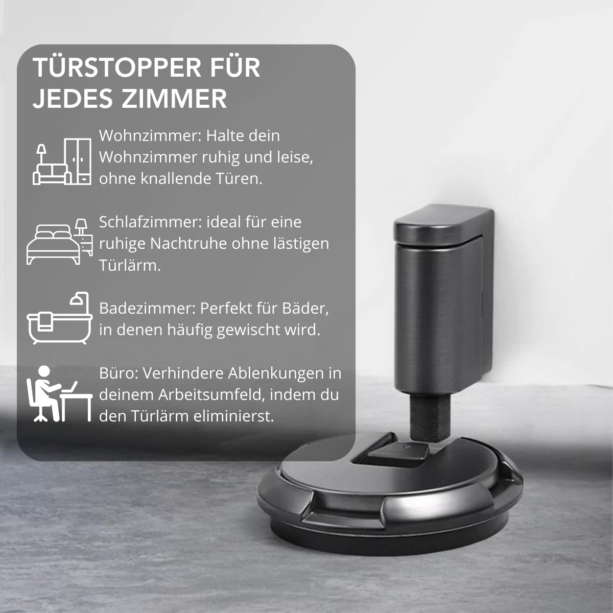 Serenosole™ Holdique Türstopper | Hält Türen ruhig, ganz ohne Bohren. | Beliebtester Türstopper 2024 (1+1 GRATIS)