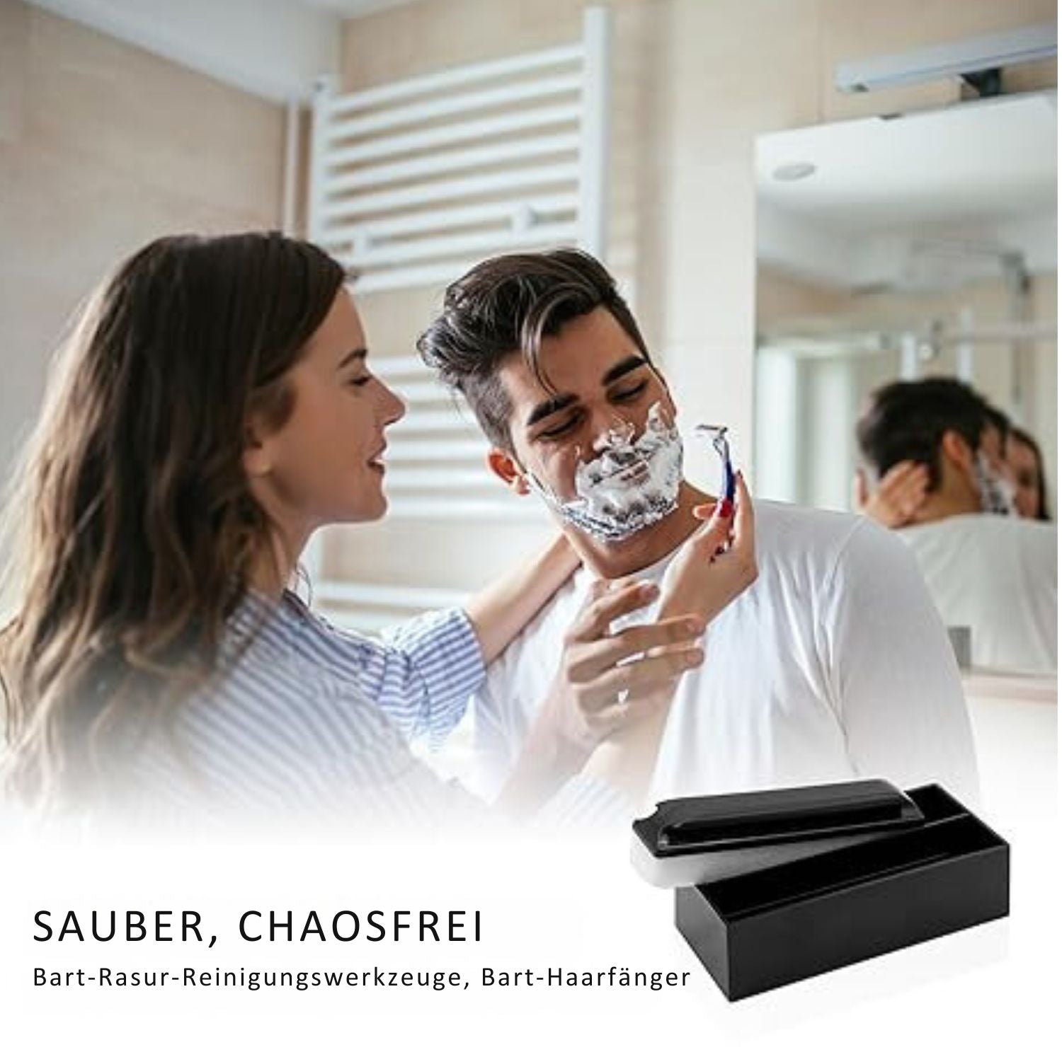 Serenosole™ GroomMaster Beard-Schwamm für die Spüle | Fängt mühelos Bartabschnitte auf | Beste Lösung gegen Haare im Waschbecken 2024 (2+1 GRATIS)