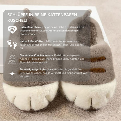 Serenosole™ CuddlePaws Gemütliche Pfoten Hausschuhe | Verwandelt deine Füße in kuschelige, flauschige Katzenpfoten | Süßeste Katzenpfoten-Hausschuhe 2024