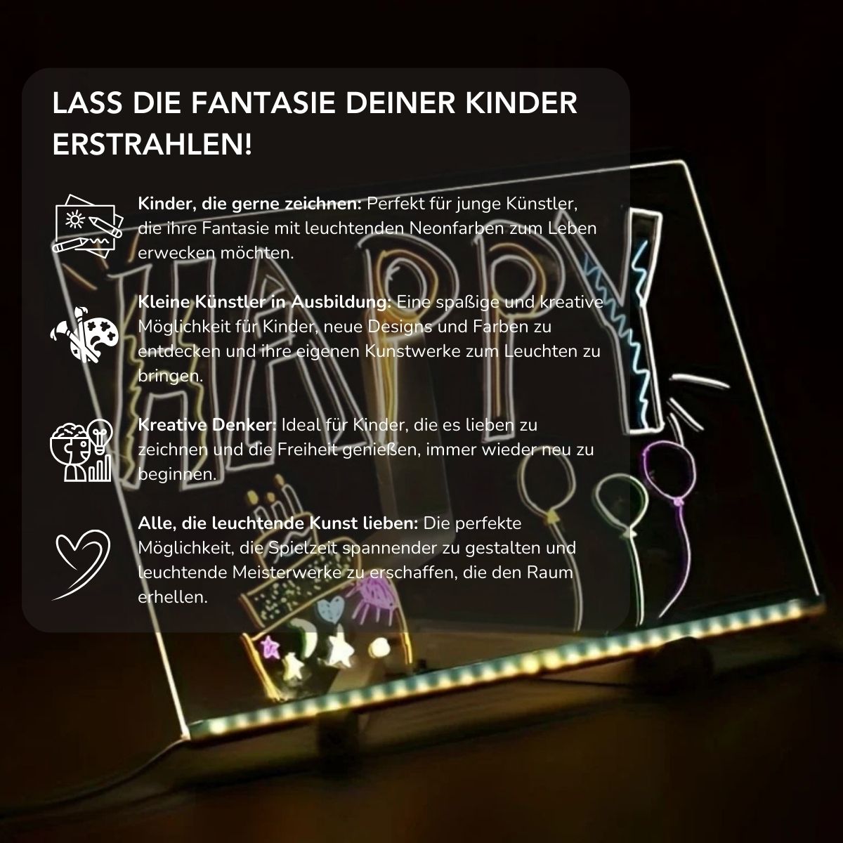 Serenosole™ InstaSketch DIY Neon Schild für Kinder | Lass die Kreativität deines Kindes mit diesem Spaß-Board erstrahlen | Ultimatives Neon-Kunstboard für Kinder 2024