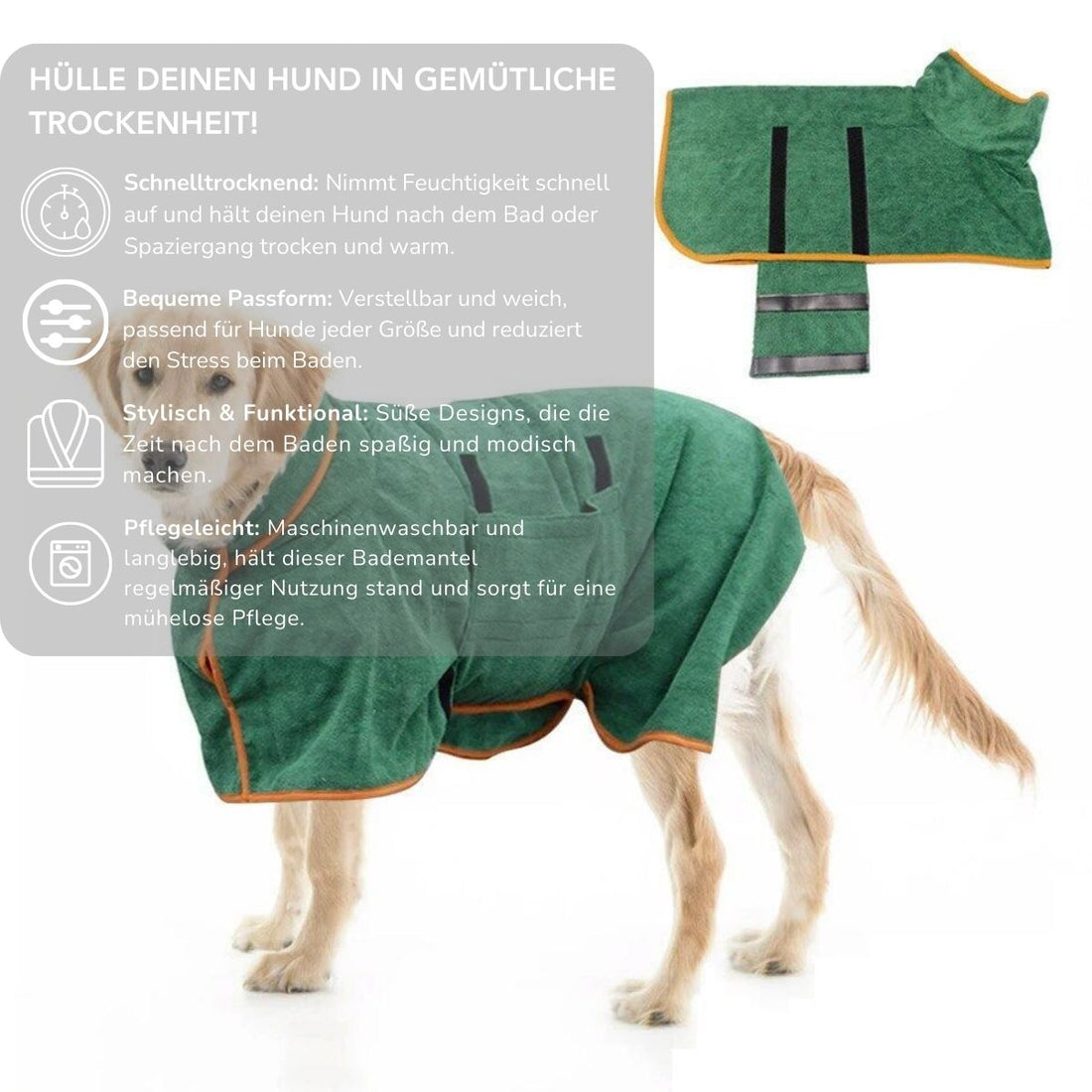 Serenosole™ PupComfort Bademantel für Hunde | Hält Hunde warm und trocken | Die beste Lösung für nasse Hunde 2024