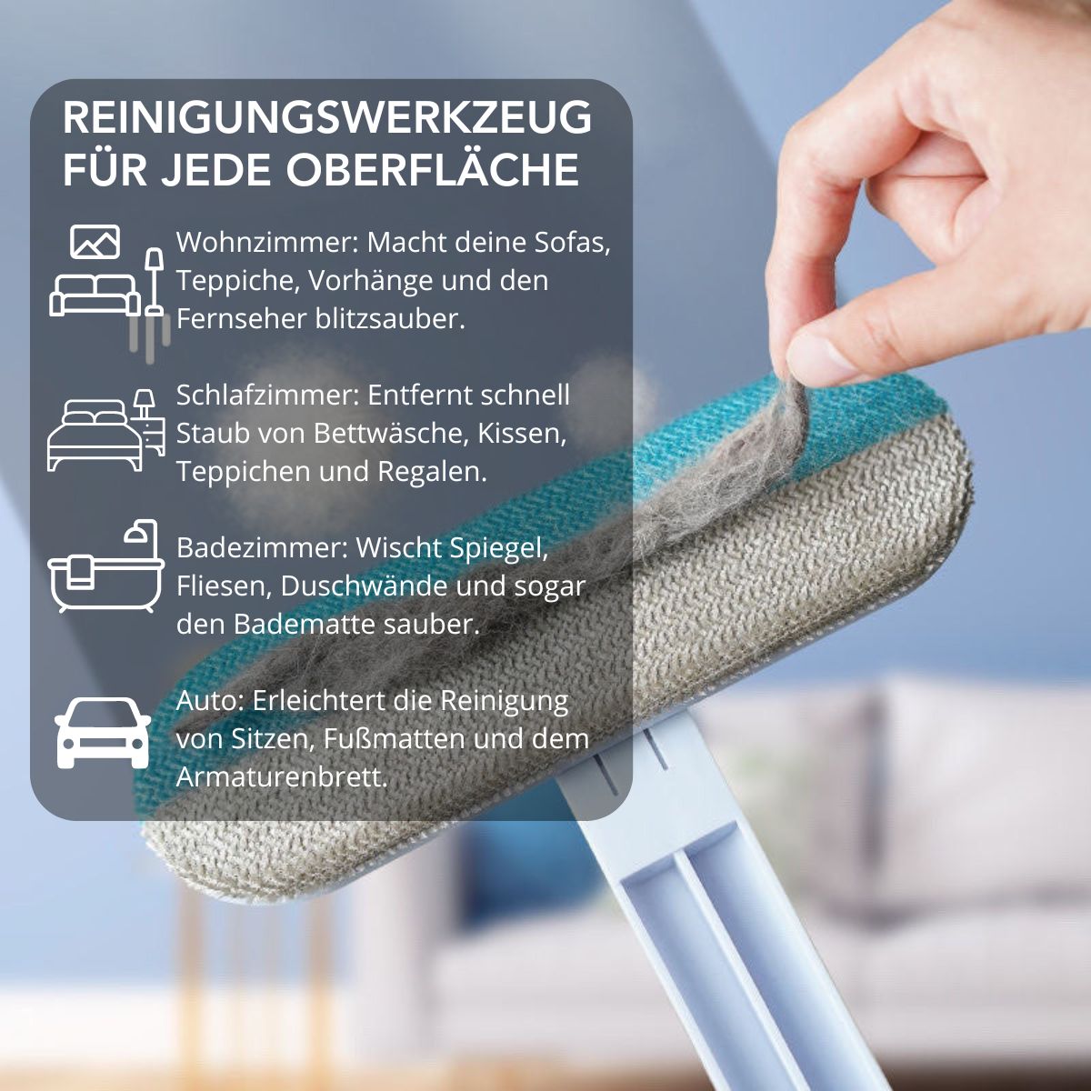 Serenosole™ FlexiBrush | Haare und Flusen mit nur einem Wisch entfernen