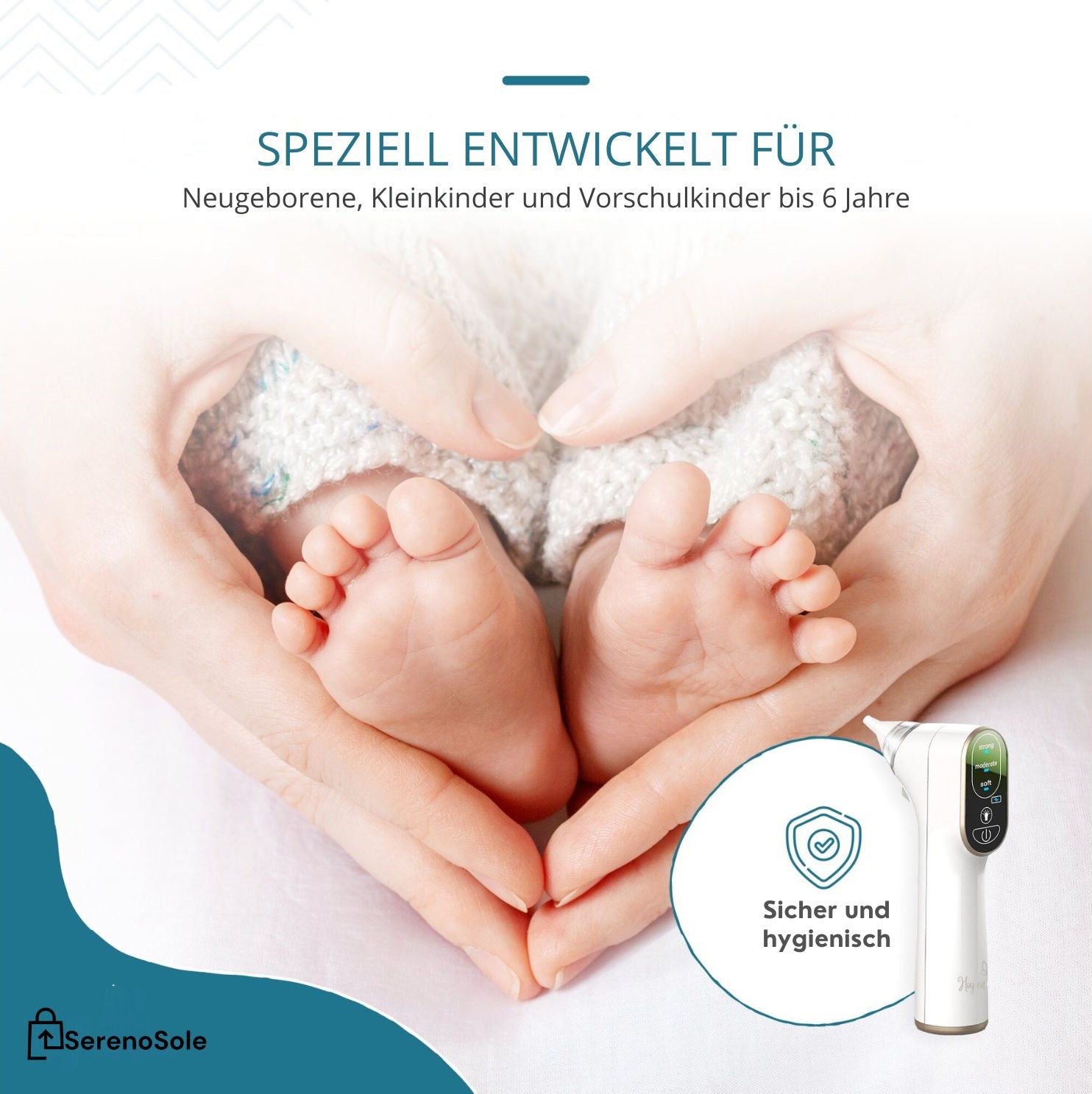 Serenosole™ BreatheEase Nasenreiniger | Reinigt die Nasenwege für leichtes Atmen | Beste Lösung für verstopfte Nase Baby 2024