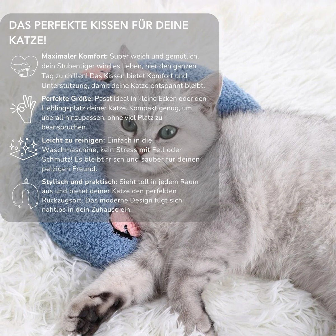 Serenosole™ CozyPaws Kleines Katzenkissen | Optimaler Komfort und ein ruhiger Rückzugsort | Perfekte Schlaflösung 2024 (1+1 GRATIS)