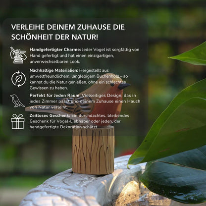 Serenosole™ BirdyNest Hölzerne Vögel | Bringt den Charme der Natur nach drinnen | Charmanteste hölzerne Vögel 2024