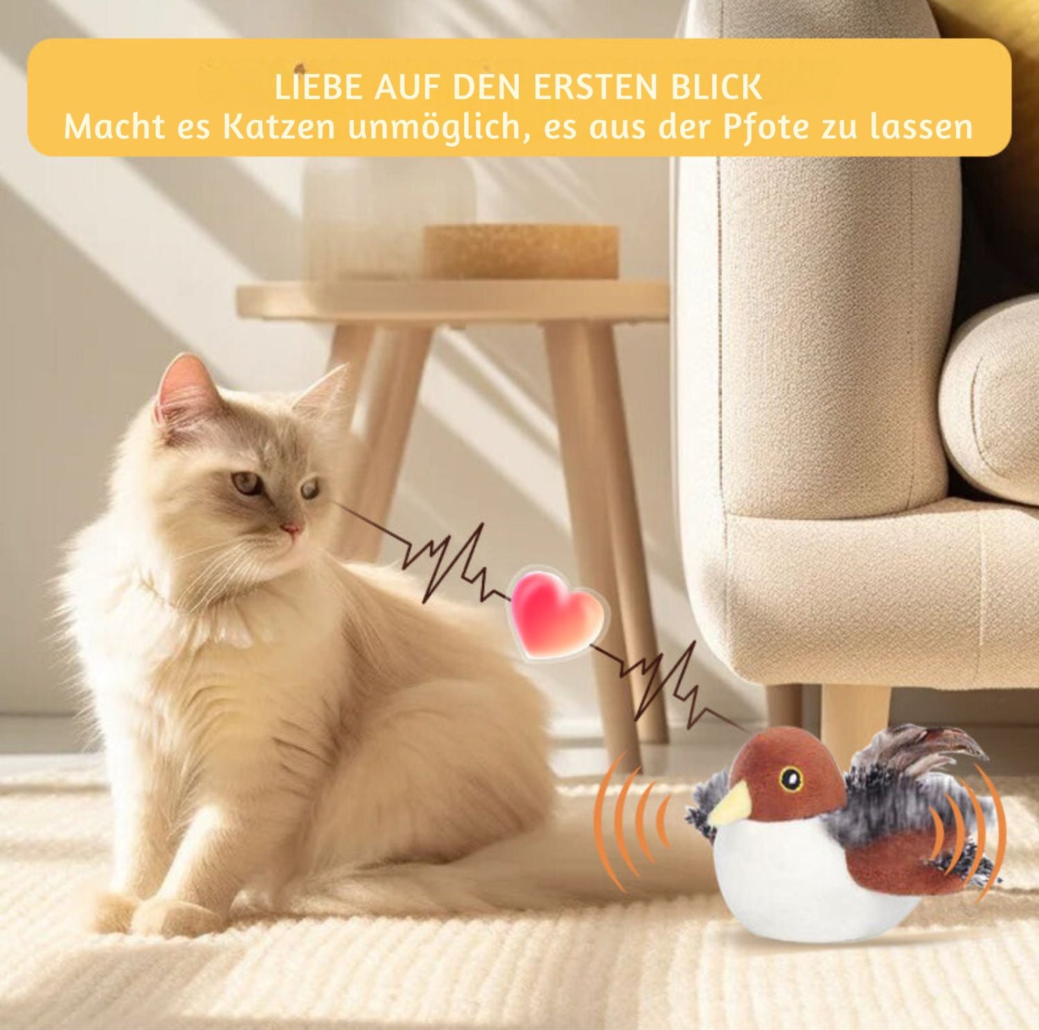 Serenosole™ BirdyBuddy Katzenspielzeug | Zieht die Aufmerksamkeit deiner Katze auf sich und regt zum Spielen an | Fesselndstes Katzenspielzeug 2024